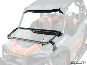 SuperATV - SuperATV Flip-Down Glass Windshield for Polaris (2016-26) General (w/ Driver and Passenger Side Wipers) - Image 1