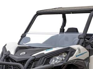 SuperATV - SuperATV Half Windshield for Can-Am (2019-26) Maverick Sport (Scratch Resistant Polycarbonate - Clear) - Image 1