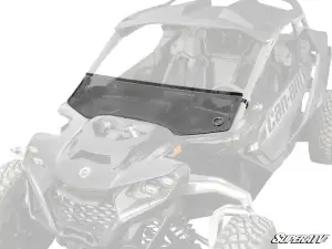 SuperATV - SuperATV Half Windshield for Can-Am (2024-26) Maverick R (Standard Polycarbonate - Dark Tint) - Image 1