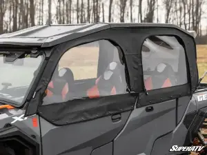 SuperATV - SuperATV Primal Soft Cab Enclosure Upper Doors for Polaris (2016-26) General 1000 (4 Seat, Standard Polycarbonate - Clear Rear Windshield) - Image 4