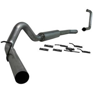 Exhaust - 4" Turbo/Down-Pipe Back Single Exit Exhaust - MBRP - MBRP 4" Turbo Back, Ford (2003-07) F-250/F-350, 6.0L Power Stroke, Single Side, Aluminized Perf. (Stock Cat)