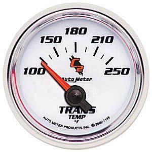 2-1/16" Gauges - Auto Meter C2 Series - Autometer - Auto Meter C2 Series, Transmission Temperature 100*-250*F (Short Sweep Electric)
