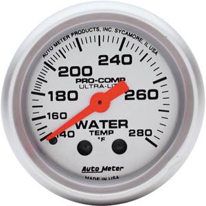Auto Meter Ultra Lite Series, Water Temperature 140*-280*F (Mechanical)