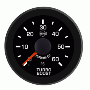 Isspro - Isspro EV2 Series Black Face/Red Pointer/Green Lighting, Boost Pressure Gauge Kit (0-60psi)