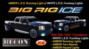 Recon - Recon BIG RIG "ICE" Running Lights, 62" Amber with White Courtesy Lights - Image 4