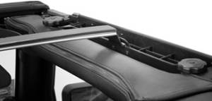 Supertop NX also includes an anodized aluminum top arch bar that spans the length of your cab near the windshield. This bar attaches to the door surrounds and keeps the top from sagging, minimizing puddling and helping the fabric to maintain its shape.