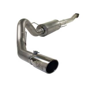 Exhaust - 4" Cat/DPF Back Single Exit Exhaust - aFe - aFe 4" Cat Back Exhaust,Ford (2011-12) F-150 EcoBoost V6-3.5L, Stainless Steel w/Polished Tip